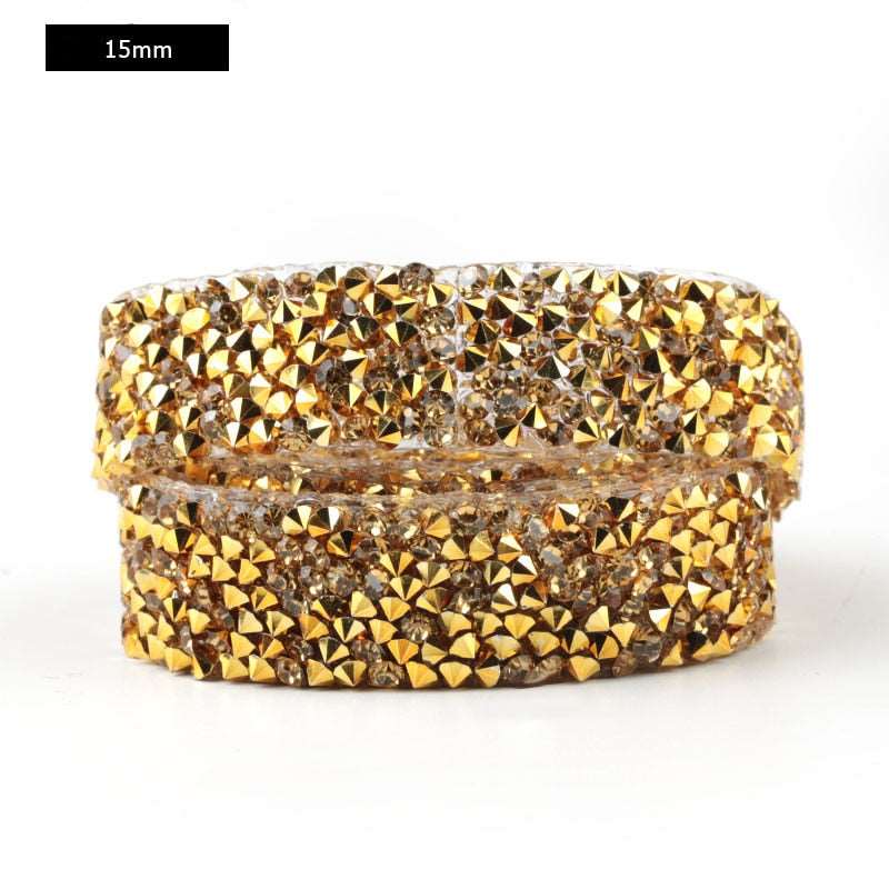 1 Yard Sewing Trim Crystal Motif Strass Hot Fix Rhinestone Tape